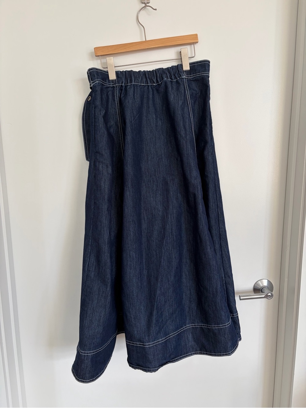 Anthropologie Pilcro Side-Slit Denim A-Line Midi Skirt - Picture 6 of 8